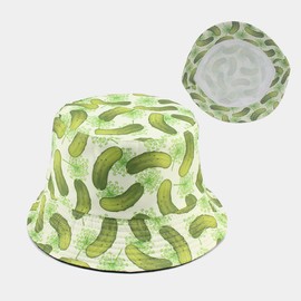 Quanhaigou Unisex Sun Hats, Fashion Beach Bucket Hat for Men Women,Summer Outdoor Boy's Girls Boonie Cap Breathable Packable (Cucumber)