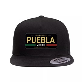 Snap-Back Puebla Mexico Placa #2 Snapback Hat, Trucker Cap, Custom Hat UNISEX