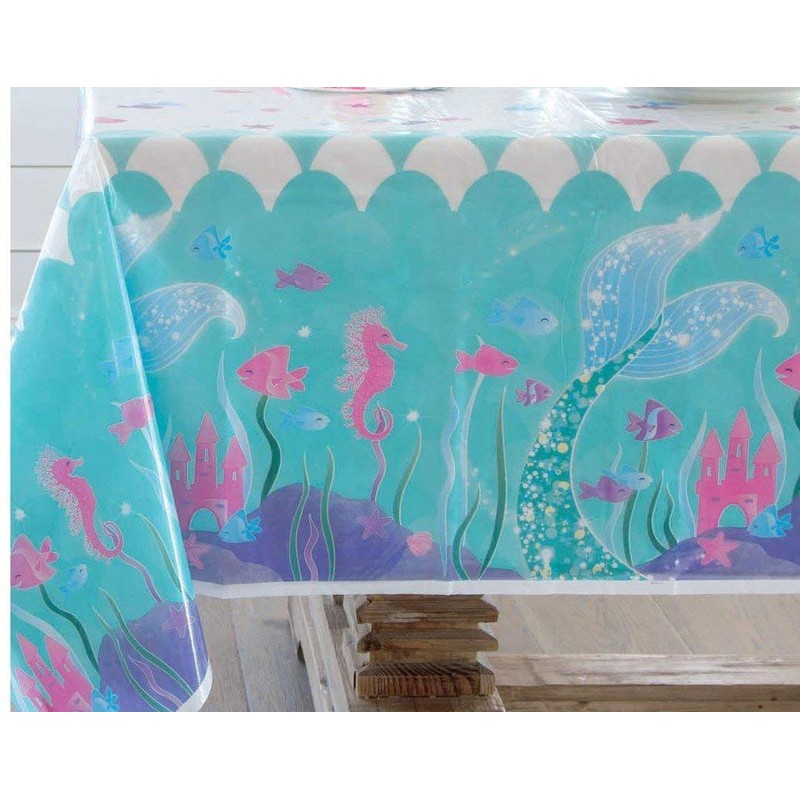 Unique Party Underwater Mermaid Rectangular Plastic Table Cover | 1