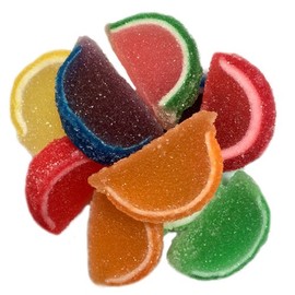 OliveNation Mini Fruit Jelly Slices, Assorted Colors and Flavors, Fun and Delicious Edibile Candy Decorations or Snacks - 8 ounces