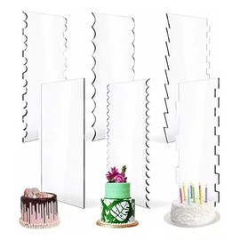 6 Piezas Raspadores Acrílicos para Tartas, Acrílico para Decoración de Pasteles, Peine, Cortador de Pasteles Más Suave, Para Decoración de Pasteles, Cortador de Repostería para Cocina