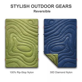 RIOYALO Puffy Camping Blanket Waterproof Backpacking Hiking Wearable XL Washable