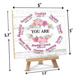 You Are Motivational Bible Verse Wood Plaque - Christian Inspirational Faith Sign, Self Love Gifts for Women, inspirational Gifts for Teacher Nurses Coworker - D18