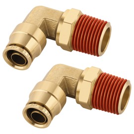 Boeray 1/2" Quick Push to Connect Fittings Brass 90 Degree Union Swivel Elbow Joint DOT Approved 1/2" Tube OD x 1/2" NPT Thread Air Brake Line Adapter Air Suspension Kit for Car Truck Trailers 2pcs