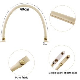 alwaiiz Pack of 2 Press Stud Bag Handles, Leather, Replacement Handle for Bags, Removable Handbag Accessories for DIY Handbag (Apricot)