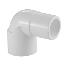 Lesso America 409 Series PVC Pipe Fitting - 90° Street Ell - Schedule 40 (White) - 1/2" (SPIG × SOC) / High-Flow Capacity/Plumbing, Irrigation, Pool, Spa, DIY Projects/NSF Certified (409-005)