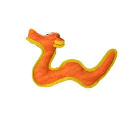 DURA FORCE - Durable Woven Fiber - Dragon - Squeakers - Multiple Layers. Made Durable, Strong & Tough. Interactive Play Dog Toy (Tug, Toss & Fetch). Machine Washable and It Floats. (Orange 2 Pack)