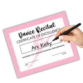 Dance Achievement Certificate of Excellence Recital Awards | 50 pk 8.5x11” in Dance Team Competition for Students Paper Girls Gifts
