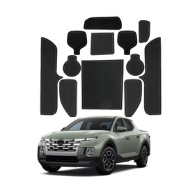 SHAOHAO for 2023 2024 Hyundai Santa Cruz Car Door Slot Mats, for Hyundai Santa Cruz 2023 2024 Accessories Gate Slot Pad 2022-2024 Santa Cruz SE, SEL, Night, SEL Premium, Limited Cup Holder Mats 12 Pcs