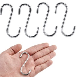 Garosa 4pcs S Ganchos de Acero Inoxidable ganchos en forma de S Ganchos Multiuso Ganchos para colgar para Cocina Baño Dormitorio Oficina para utensilios de cocina baño recámara sartenes ropa bolsas