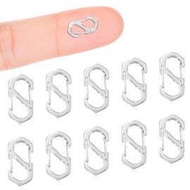 10Pcs Double Opening Lobster Clasps Necklace Shortener Clasp Bracelet Clasps and Closures Stainless Steel Necklace Clasp S Lock Chain Shortener for Necklace Bracelet Connector Jewelry Making(Silver,S)