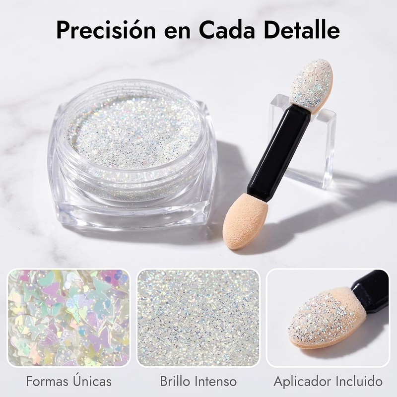 6 Colores Brillo Lentejuelas Sirena(6 Colores)