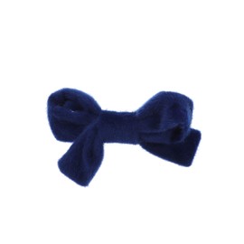 4.5 inch Wide Faux Fur Hair Bow Hair Clip With Alligator Clip For Girls - Navy