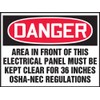 Accuform LELC002VSP Safety Label, "DANGER AREA IN FRONT OF THIS