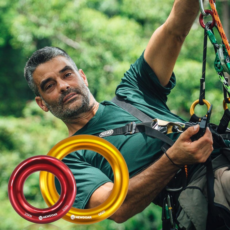 NewDoar Rappel Ring 25kN Gold Large O-Ring Rope Connector for