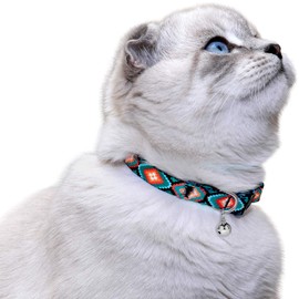 CollarDirect Cat Collar Breakaway Set of 2 PCS Tribal Pattern Aztec Pet Safety Adjustable Kitten Collar with Bell (Aztec + Ethnic)