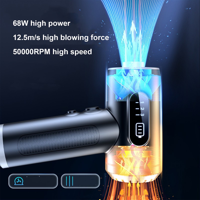Electric Air Duster 3 Gear Adjustable Maximum 50000RPM 6000mAh Rechargeable