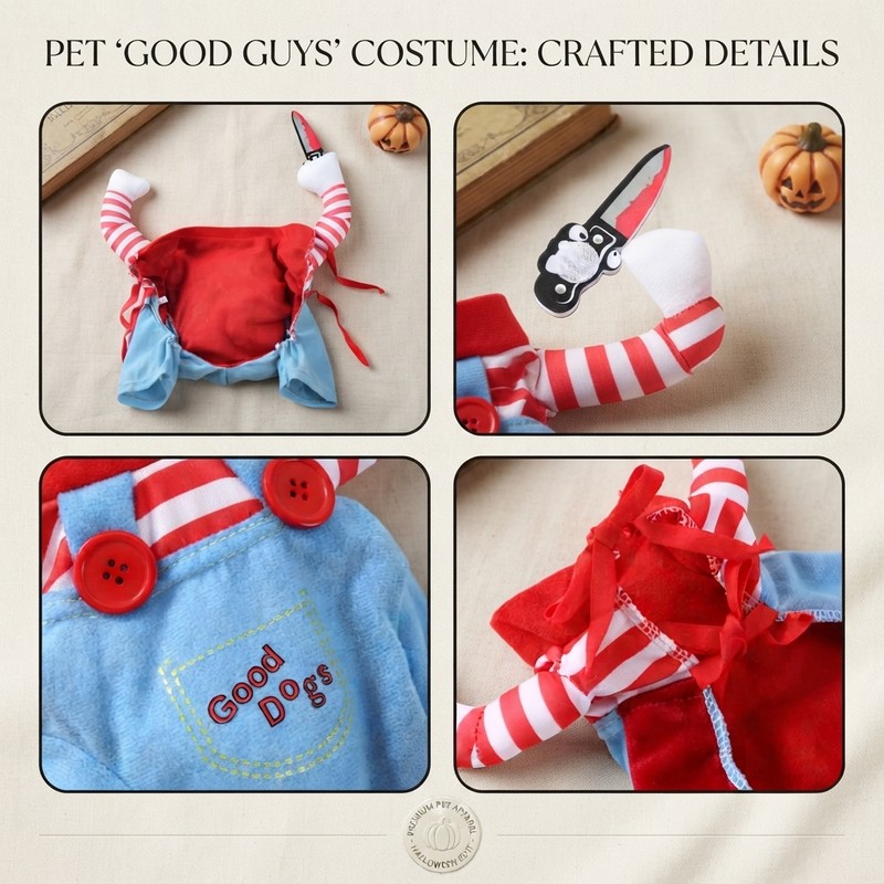 Funny Halloween Pet Costume for Dogs – Striped Jumpsuit with