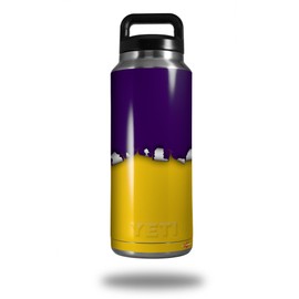 WraptorSkinz Skin Decal Wrap for Yeti Rambler Bottle 36oz Ripped Colors Purple Yellow (YETI NOT Included)