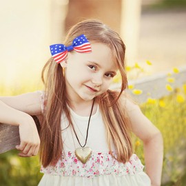Independence Day Hair Clips for Baby Girls Patriotic American Flag Hair Bows Hair Barrettes Alligator Hair Clip with Cute Hair Accessories for Women Girls Independence Day Claw Clips 2PCS