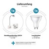 ledscom.de LESCH Socket Lamp Reading Lamp Chrome / White with
