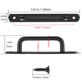 2 Pack Barn Door Handles, 5.82" Sliding Barn Door Pull Handle, Cabinet Door Handle with Screws, Heavy Duty Pull Push Door Plate Handle for Wardrobe Drawer Closet