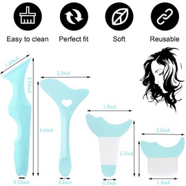 Eyeliner Stencils Tool Kit, 4Pcs Wing Tips, Eyeshadow Baffle, Eyeliner Aid for Beginners & Makeup Masters - Blue