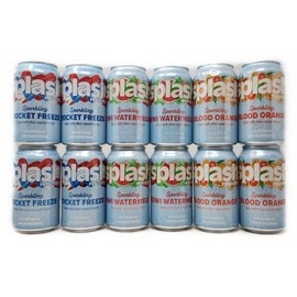 12 Pack Variety of Zero Calories, Sugar - Sparkling Splash Refresher 12oz Cans Rocket Freeze, Kiwi Watermelon, Blood Orange