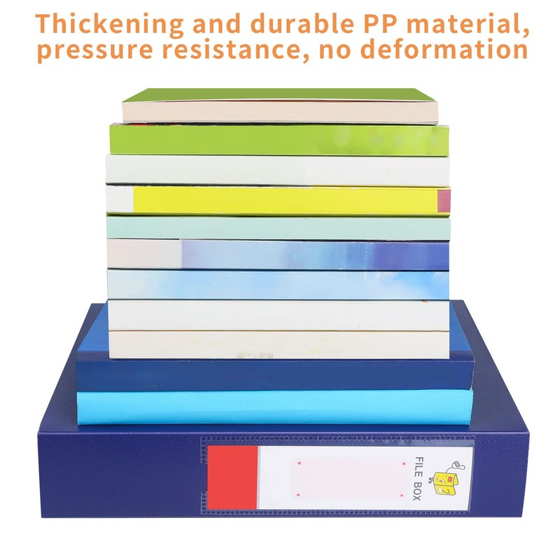 HUA JIE 2 Pack A4 Storage File Boxes Archives Case,65mm