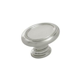 Belwith Keeler Berkshire Collection Knob 1-1/2 Inch x 1-1/8 Inch Oval Satin Nickel Finish