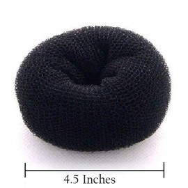 Beaute Galleria Hair Donut Bun Maker Ring Style Mesh Chignon Ballet Sock Bun (X-Large, Black)