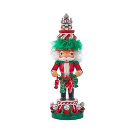 Kurt Adler 15-Inch Hollywood Nutcrackers™ Red, White and Green Candy Tower Hat Nutcracker