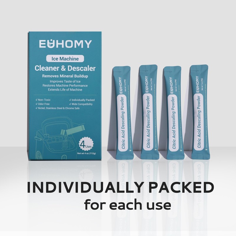 EUHOMY Ice Maker Cleaner & Descaler | 4 Use &