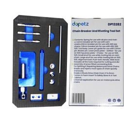 Dapetz ® 12 Pcs Motorcycle Chain Breaker Set, Riveter Chain Breaker Splitter - New Updated Version All Problems Fixed Universal Moto Bike Chain Breaker Splitter Link Repair Tool, Chain Cutter Breaker