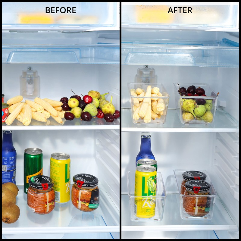 Kurtzy 4 Pack Kitchen Fridge & Cupboard Storage Trays -