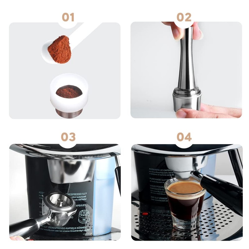 Reusable Coffee Capsules for illy Coffee Machines Compatible with Illy