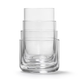 aarke Nesting Glasses, 4 x 290 ml (9.8 fl oz), Crystal Glass, Dishwasher Safe