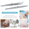 Mesee 2 Pcs Diamond Stone Tweezer Set, Stainless Steel Slide
