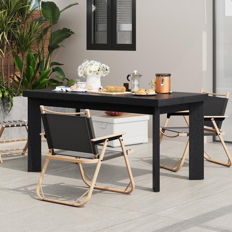 Bigbiglife 63 Inch Dining Table for 6, Indoor Outdoor Dining