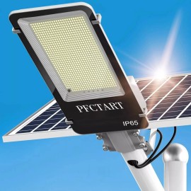 PFCTART Super Bright 9000W Commercial LED Solar Street Light Dusk To Dawn Yard Road Lamp