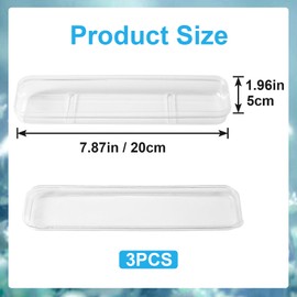 Pndeyo 3pcs Utensil Organizer with Lid, Portable 8in Covered Cutlery Holder, Plastic Spoons Forks Chopstick Flatware Storage Box for Camper Picnic Travel- Clear