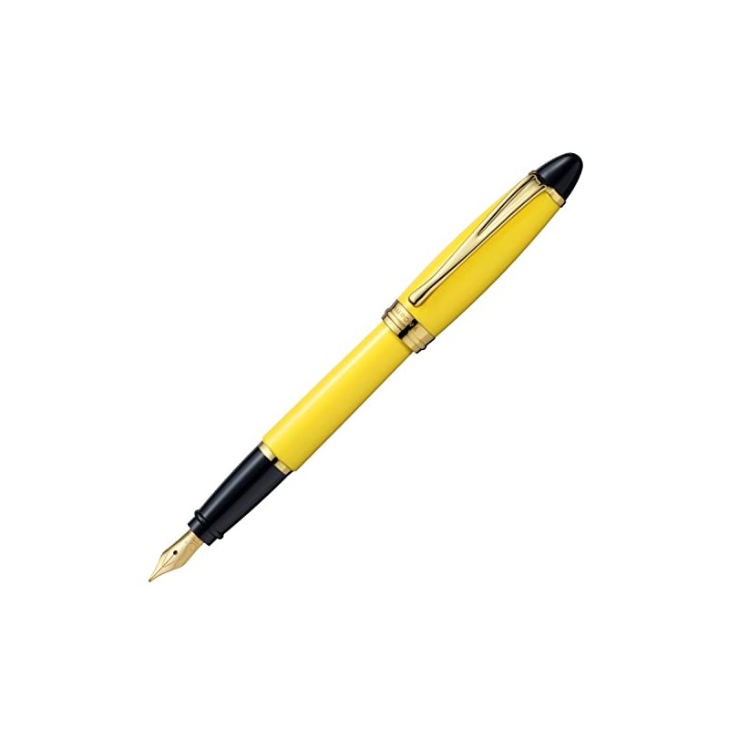 Aurora B11-YF Fountain Pen, F, Fine Point, Yellow, Dual Type,