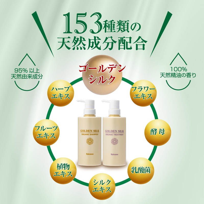 World Standard Organic Golden Silk Organic Shampoo Treatment [95% Naturally