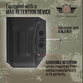 CCW Tactical Kydex P365/HellCat Handgun Mag Carrier | Veteran Made in The USA | IWB/OWB Premium Mag Holster Pouch for P365/HellCat 1.5 Stack Mags - Single Mag