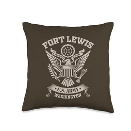 Fort Lewis Veteran Washington WA Military Base Vintage Gift Throw Pillow