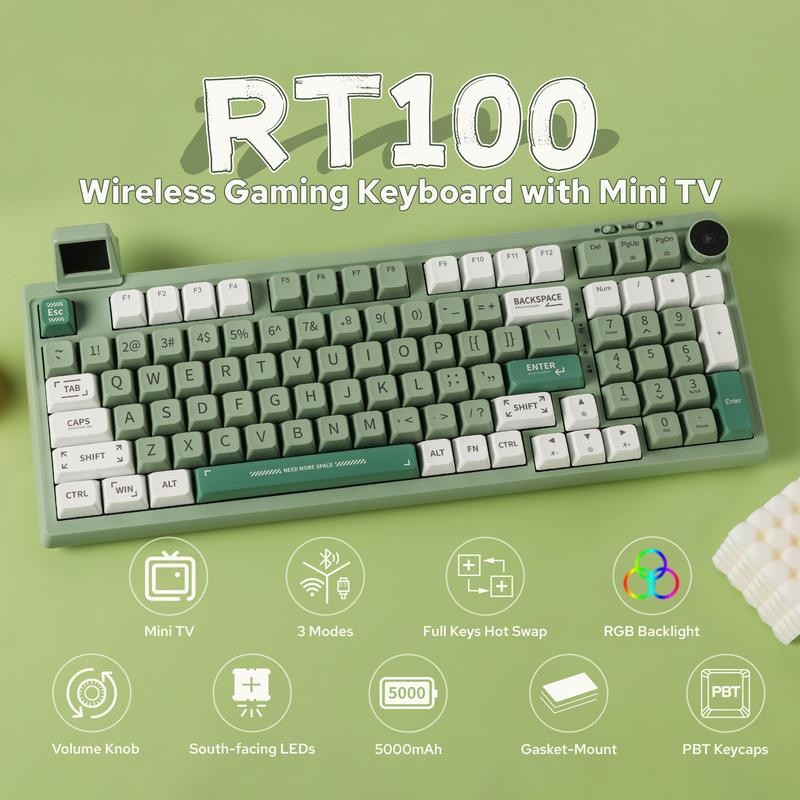 EPOMAKER RT100 95% Retro Mechanical Keyboard with Knob and Mini