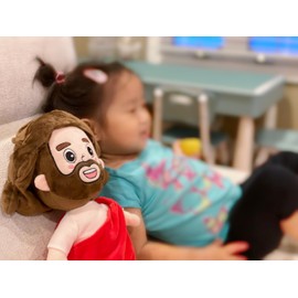 Pinkey Smile My Jesus Plush 14" Large Christ Doll Cute Christian Stuffed Plush of Son of God for Children, Church, Sunday School, Religious Gift, Kids Jesus Gift