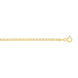 DECADENCE 14K Yellow Gold Plated Silver 2mm Mariner Chain for Men with Lobster Claw Clasp | 7" Bracelet | 925 Mariner Bracelet For Men and Women