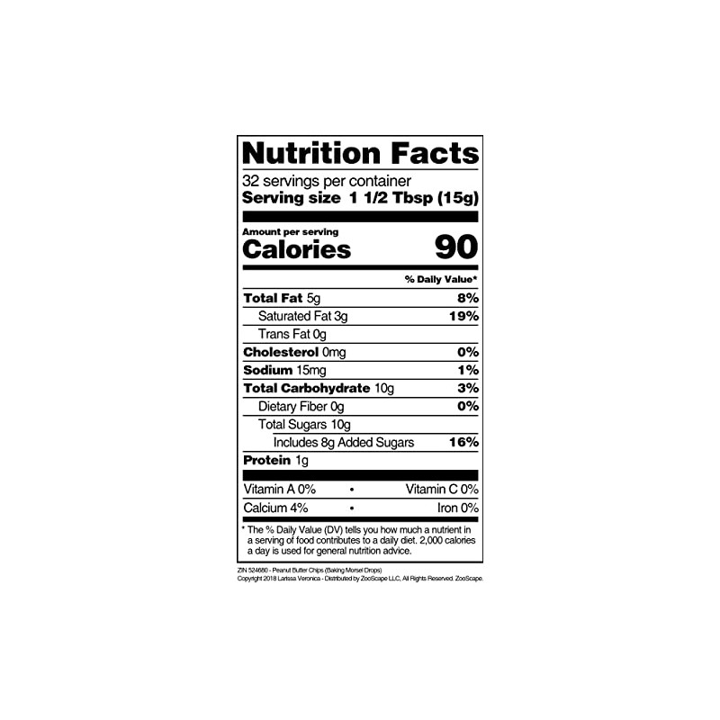 Peanut Butter Chips (Baking Morsel Drops) (16 oz, ZIN: 524680)