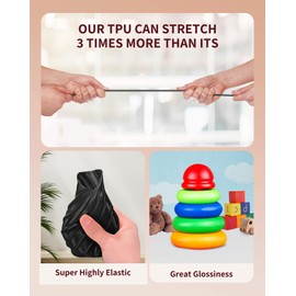 DURAMIC 3D TPU Filament 1.75mm Black White Flexible Filament 95A, Soft TPU 3D Printing Filament, 1kg Spool, Dimensional Accuracy +/- 0.05mm, Black White 2 Pack